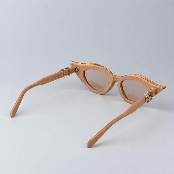 Valentino Women BRAND NEW Sunglasses Beige Gold Nude Cat Eye V - GOLDCUT - II - Picture 8 of 12